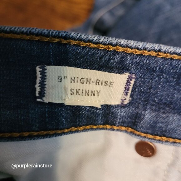 Madewell Jeans 30 Skinny 9" High Rise Creston Wash J4624 Tummy Control Stretch - Picture 5 of 13